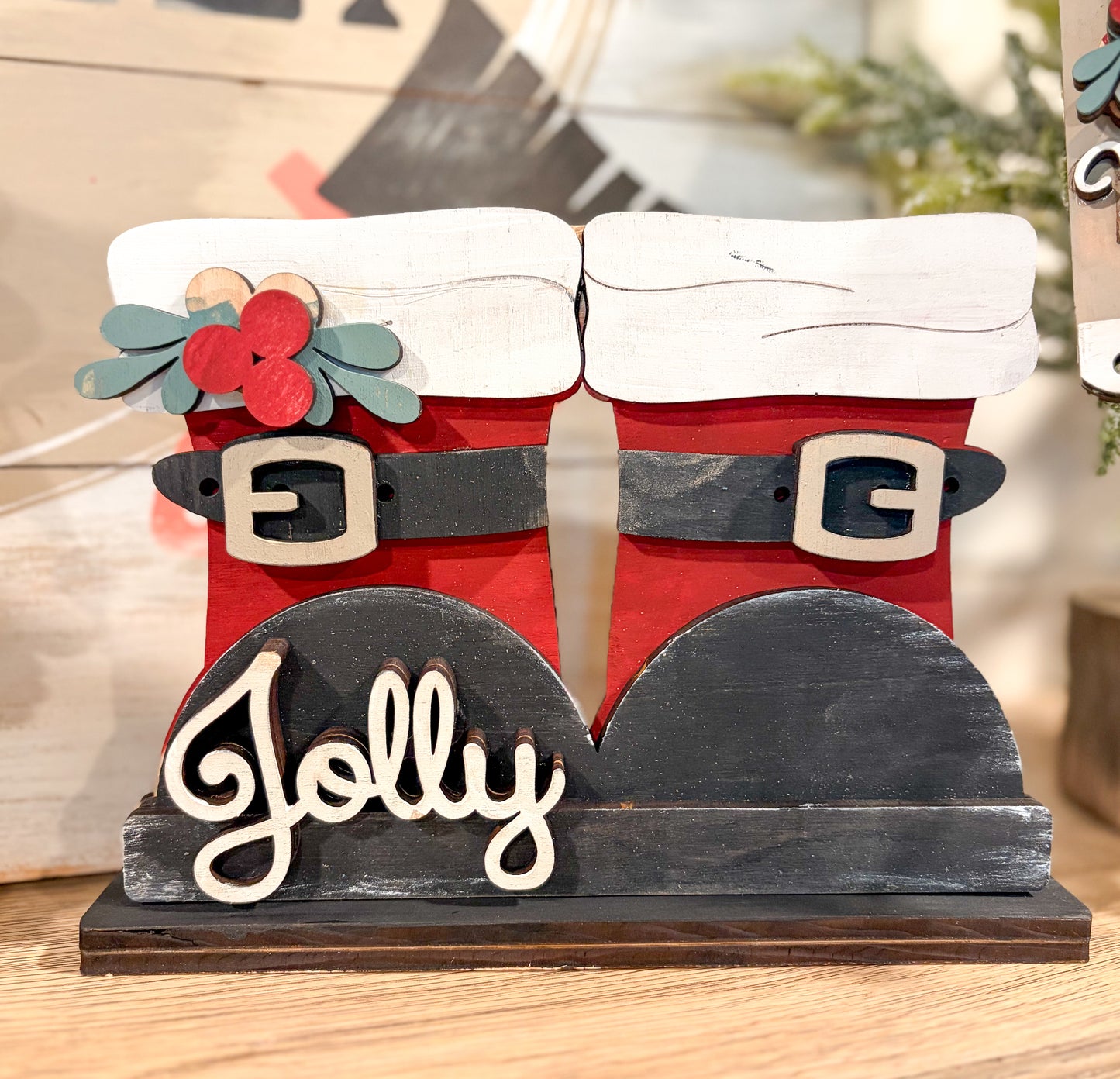 Santa Boots Shelf Sitter