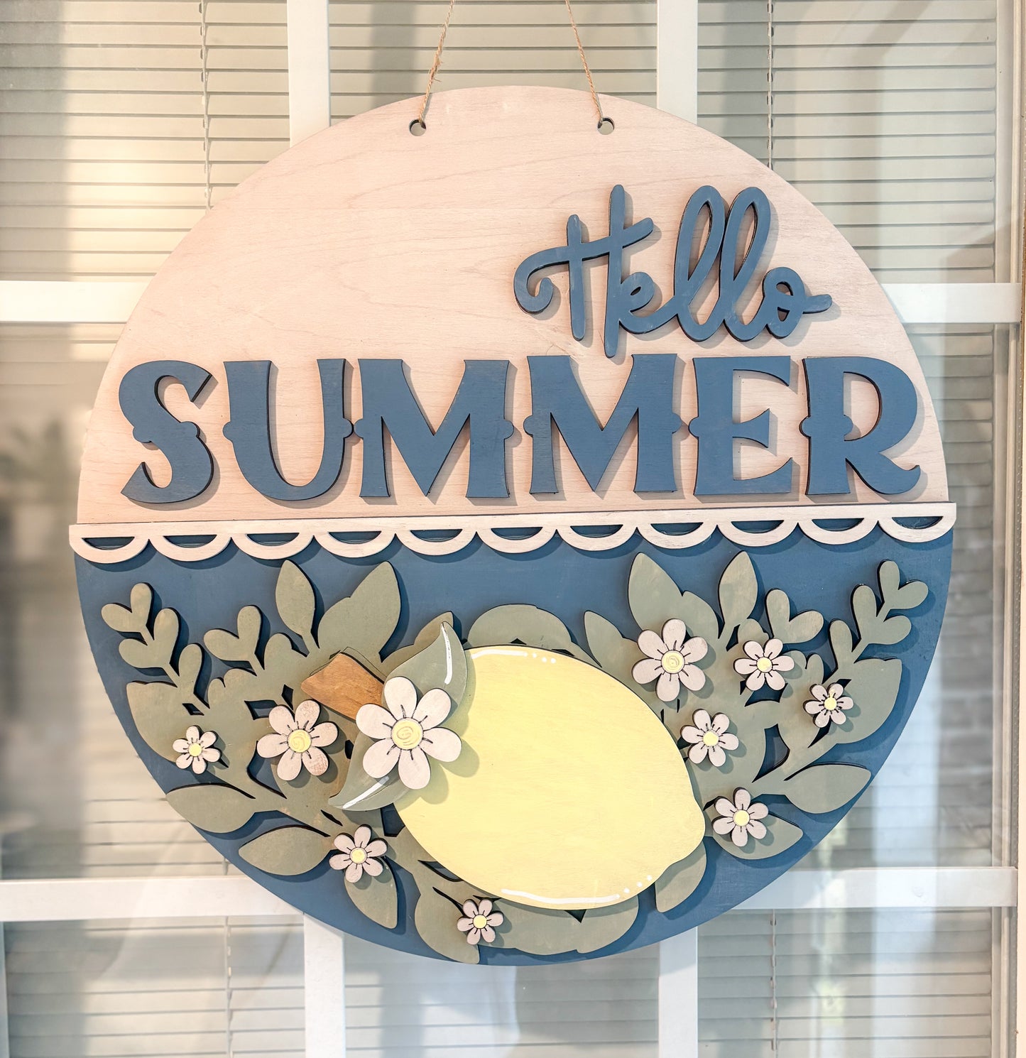 Hello Summer Lemon Door Hanger