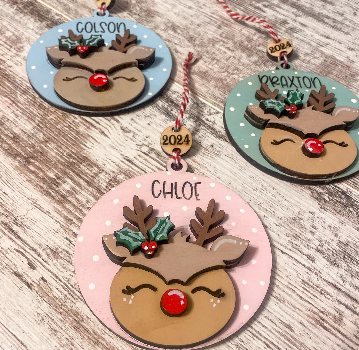 Personalized Reindeer Ornaments