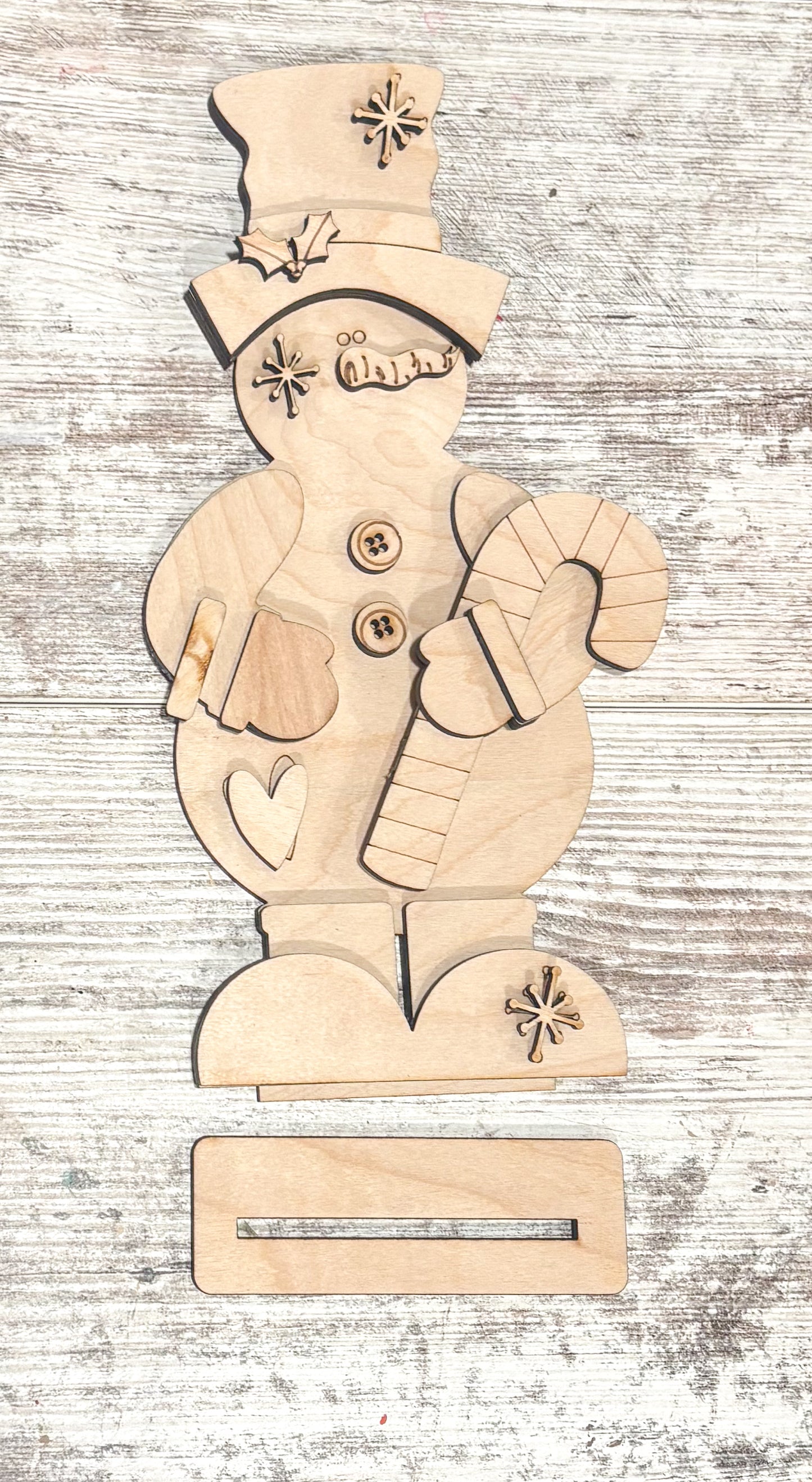 Snowman with Candy Cane DIY Kit