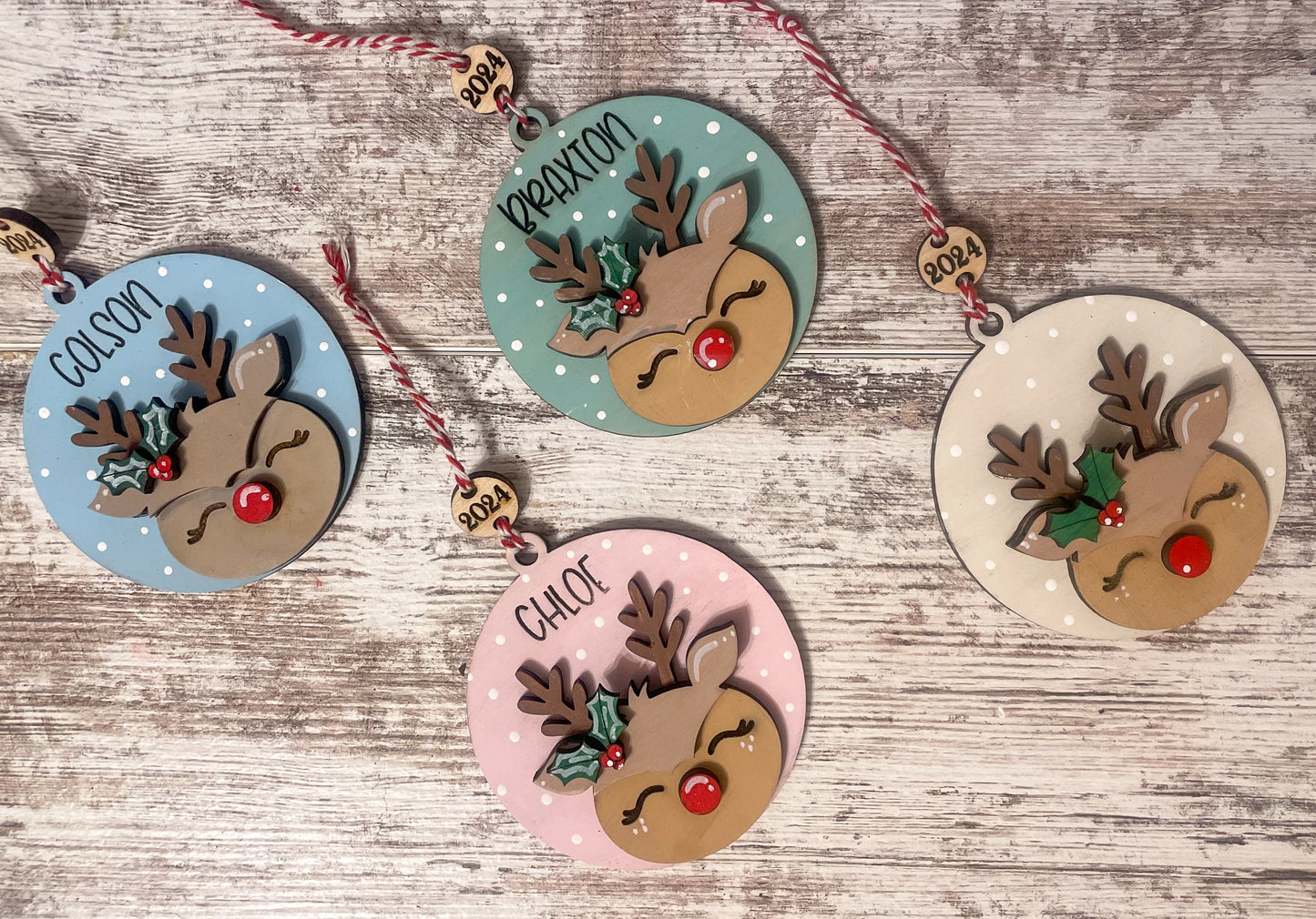 Personalized Reindeer Ornaments