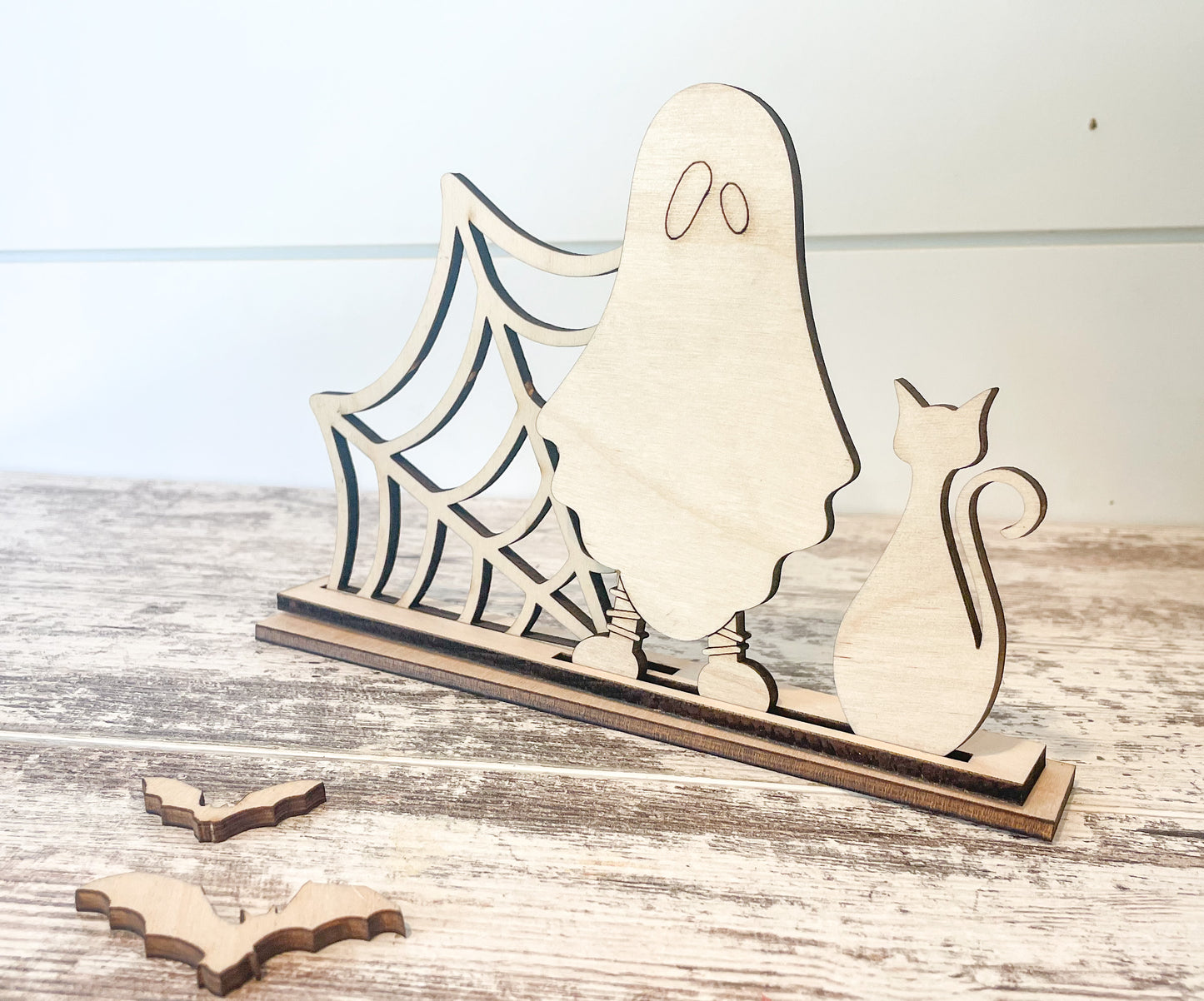 Ghost and Cat Halloween DIY Stand Up Sign