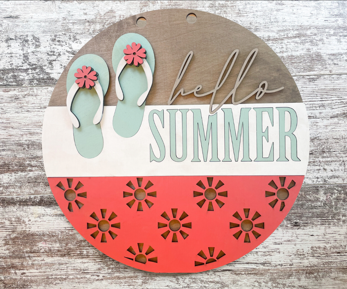 Hello Summer Flip Flops Door Hanger DIY Kit