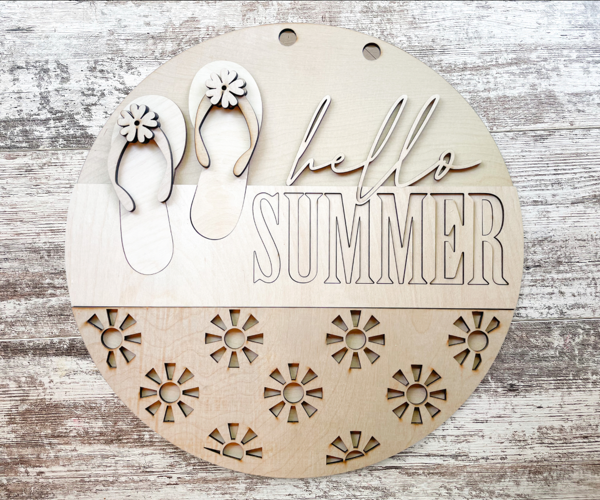 Hello Summer Flip Flops Door Hanger DIY Kit