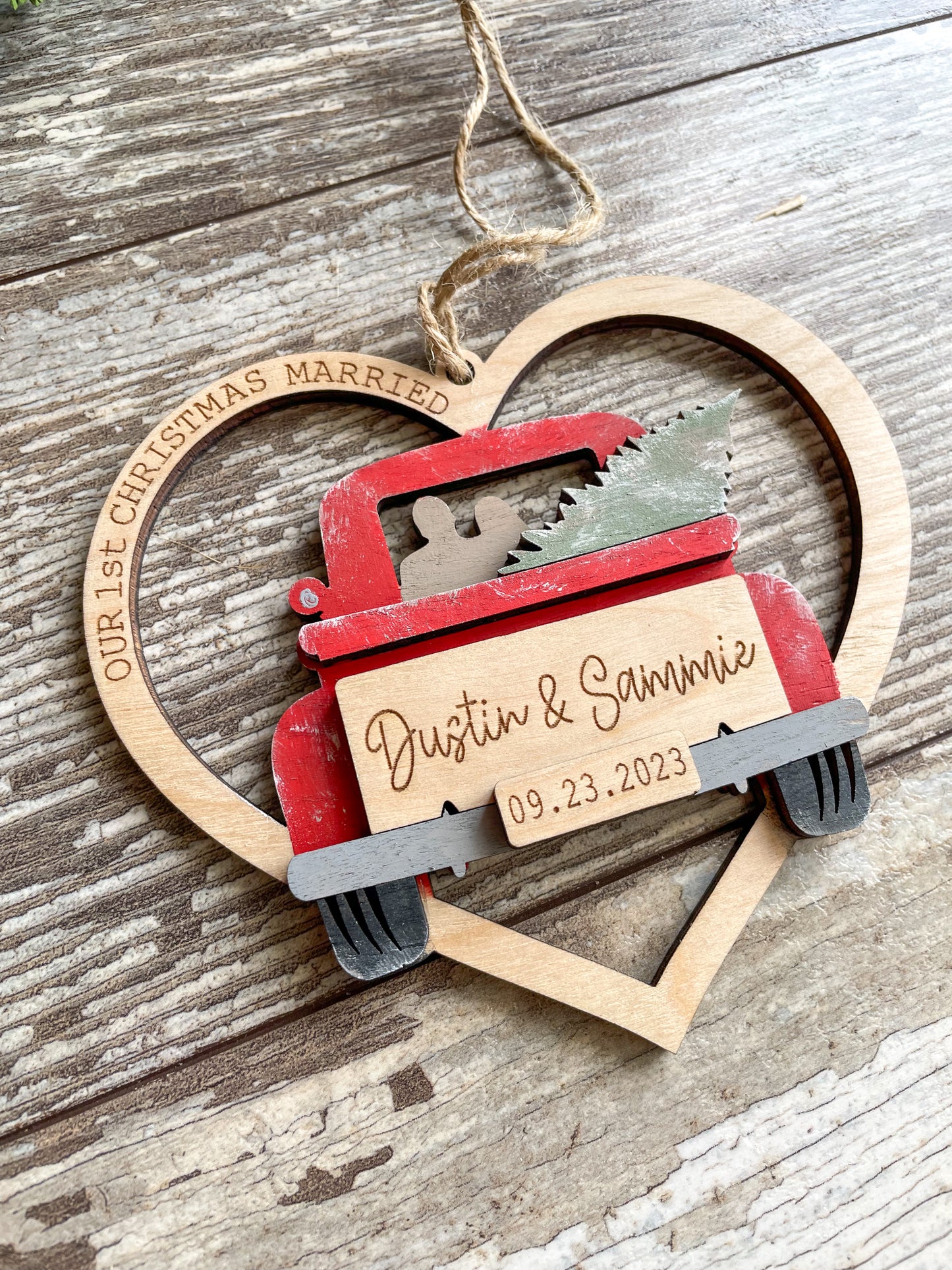 Our First Christmas Married Personalized Ornament
