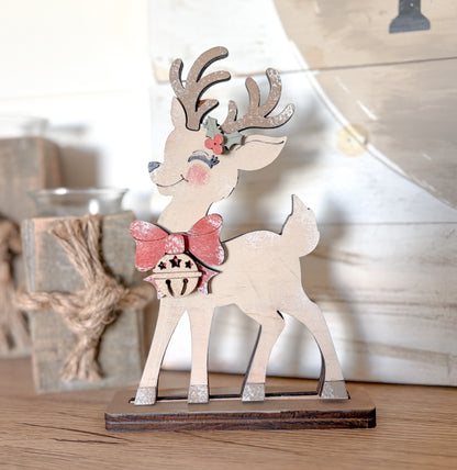 Retro Reindeer Shelf Sitter DIY Kit
