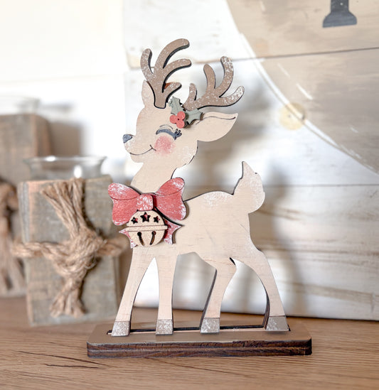 Retro Reindeer Shelf Sitter DIY Kit