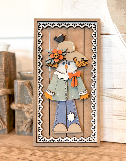 Farmhouse Scarecrow DIY Paint Kit | Layered Wood Wall Decor