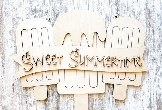 Summertime Popsicle Door Hanger DIY Kit