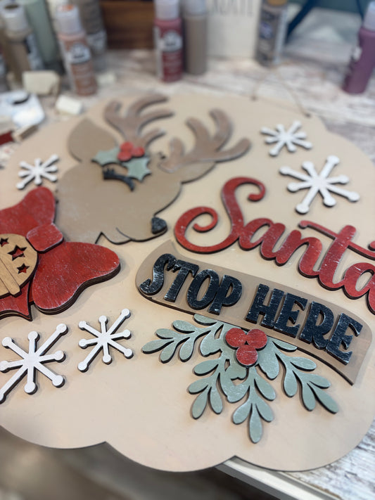 Retro Reindeer Door Hanger DIY Kit