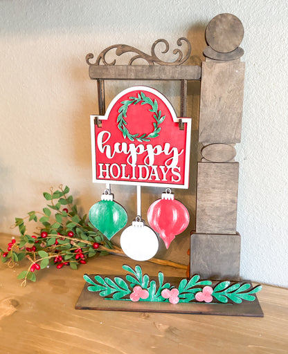 Happy Holidays DIY Post Interchangeable