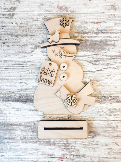 Standing Snowman with Cardinal