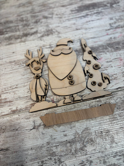 Reindeer, Santa and Tree Trio