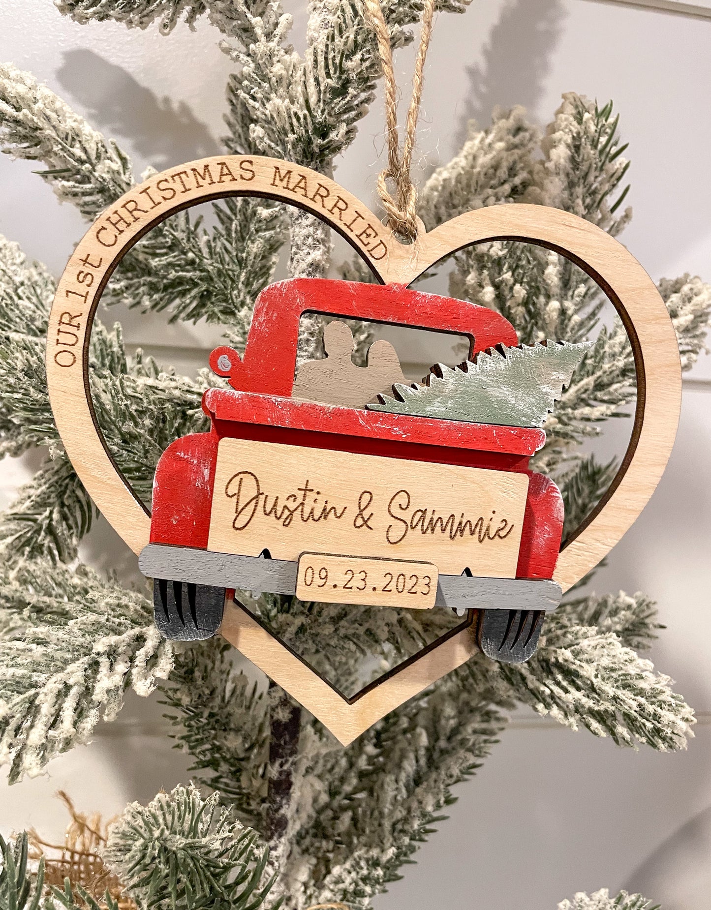 Our First Christmas Married Personalized Ornament