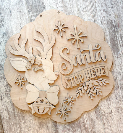 Retro Reindeer Door Hanger DIY Kit