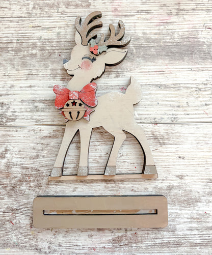 Retro Reindeer Shelf Sitter DIY Kit