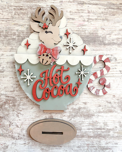 Hot Cocoa Reindeer Shelf Sitter DIY Kit