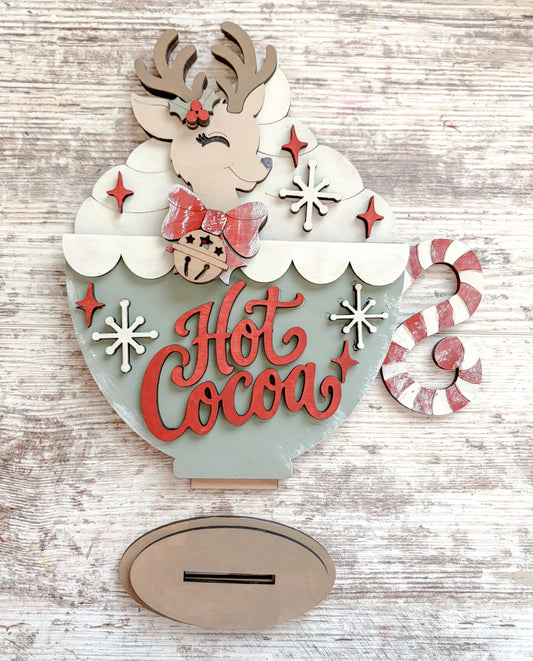 Hot Cocoa Reindeer Shelf Sitter DIY Kit