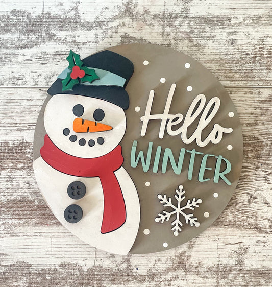 Hello Winter Door Hanger DIY Kit