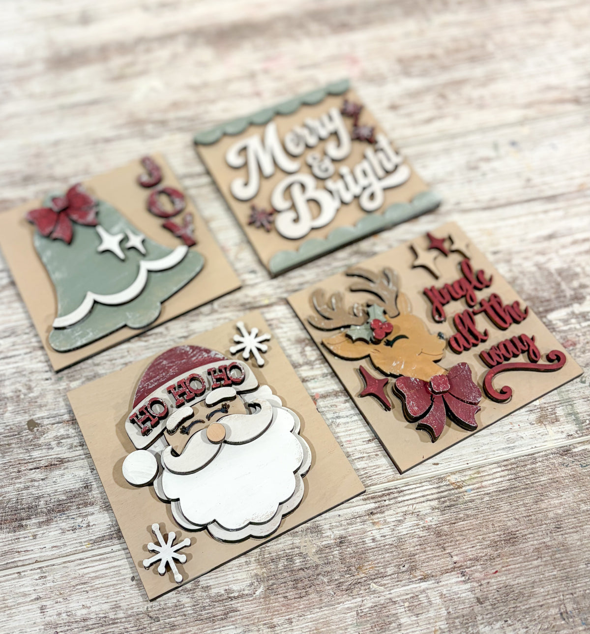 Retro Christmas Mini Signs
