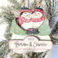 Snowman Couples Personalized Christmas  Ornament