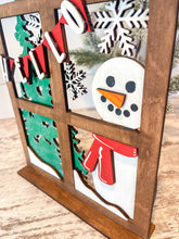 Load image into Gallery viewer, Snowman Window Scene
