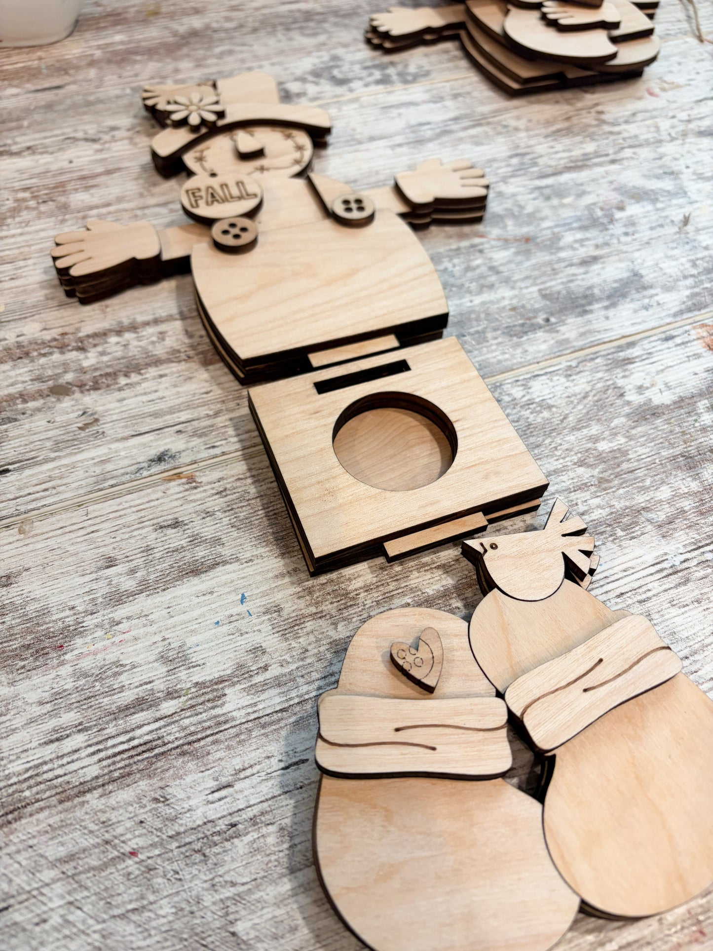 Fall Scarecrow Votive Holder DIY Paint Kit | Farmhouse Shelf Sitter