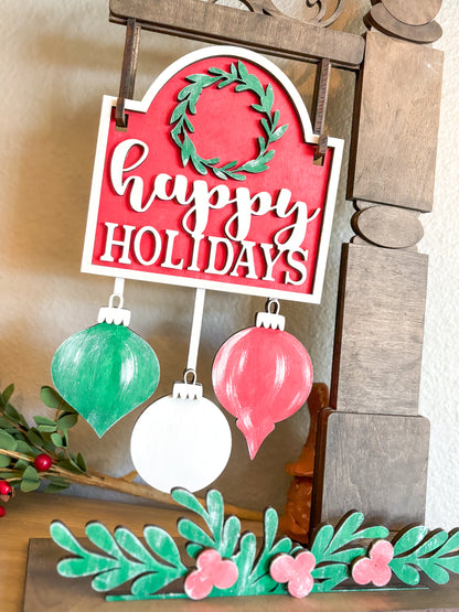 Happy Holidays DIY Post Interchangeable
