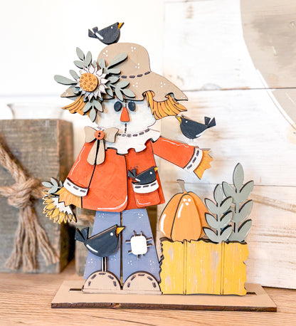 Farmhouse Scarecrow DIY Paint Kit | Layered Fall Wood Craft