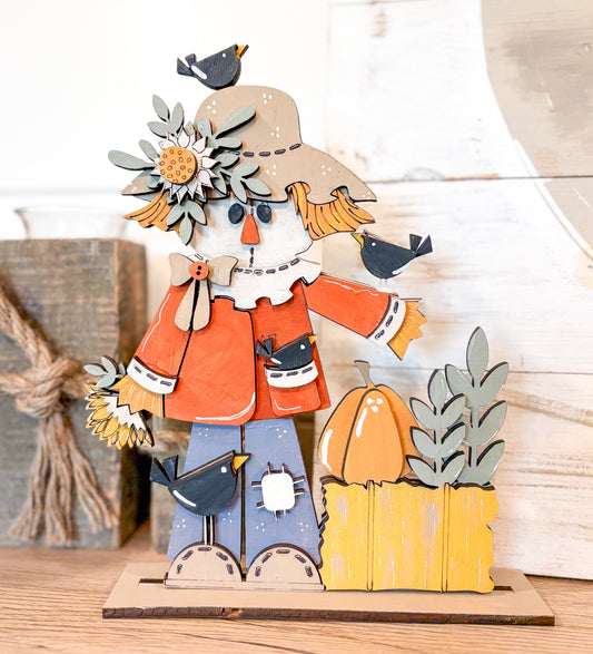 Farmhouse Scarecrow DIY Paint Kit | Layered Fall Wood Craft