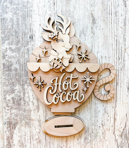 Hot Cocoa Reindeer Shelf Sitter DIY Kit