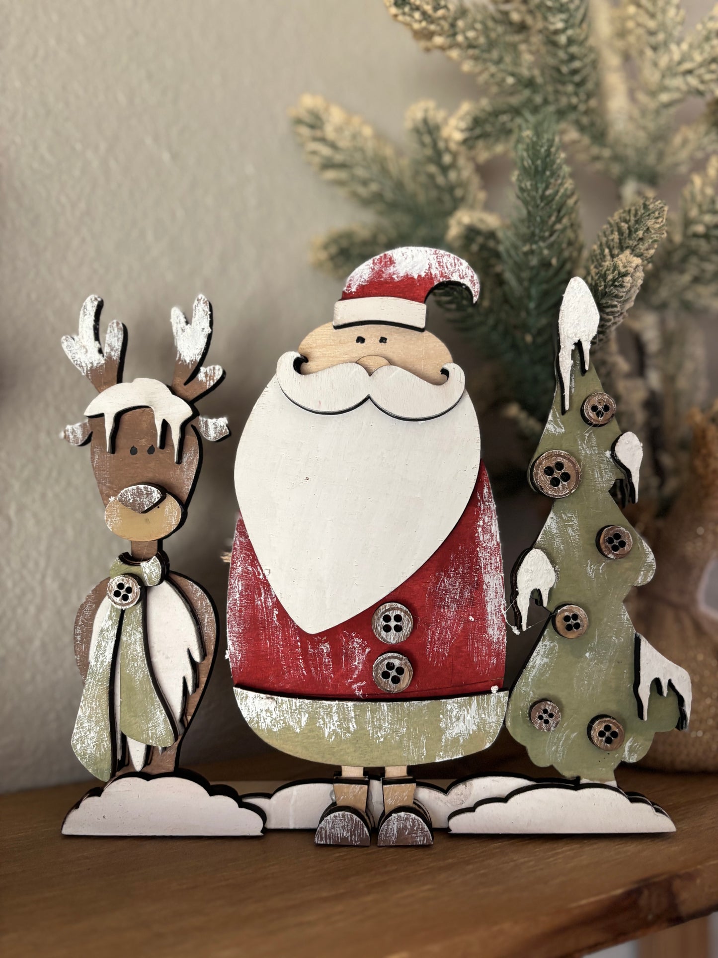 Reindeer, Santa and Tree Trio
