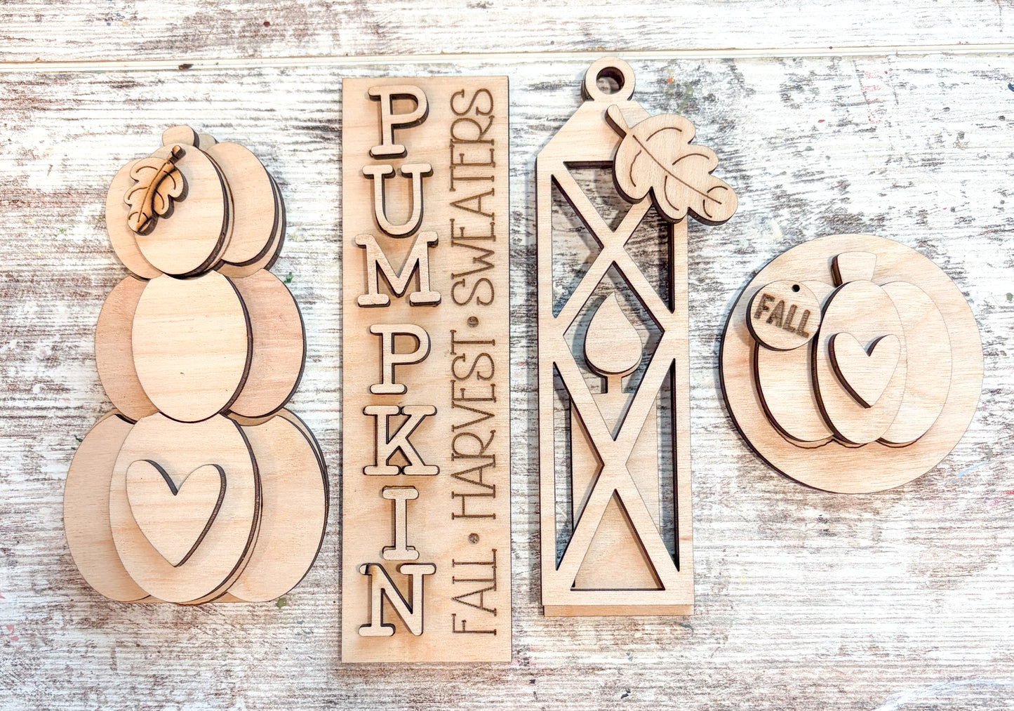 Hello Fall pumpkin barn door iInsert DIY wood paint kit