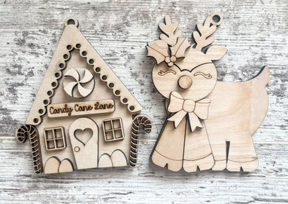 Gingerbread & Reindeer Ornament Bundle