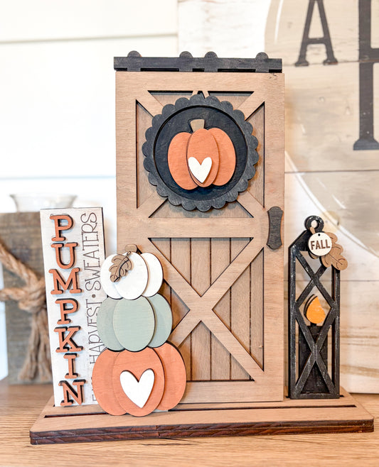 Farmhouse Lantern Fall  Barn Door Interchangeable DIY Paint Kit | Farmhouse Fall Decor
