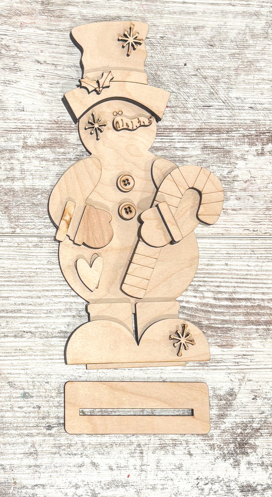 Snowman with Candy Cane DIY Kit