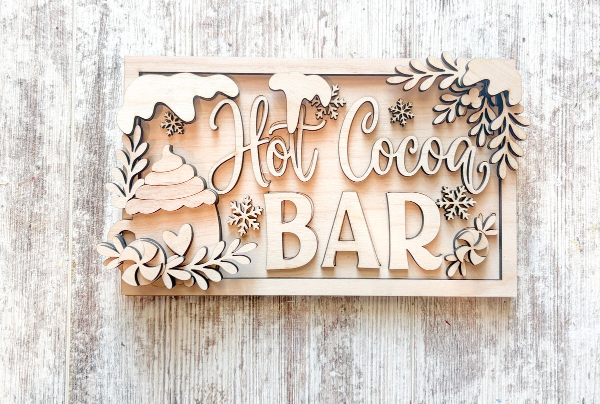 Hot Cocoa Bar Framed Sign DIY Kit