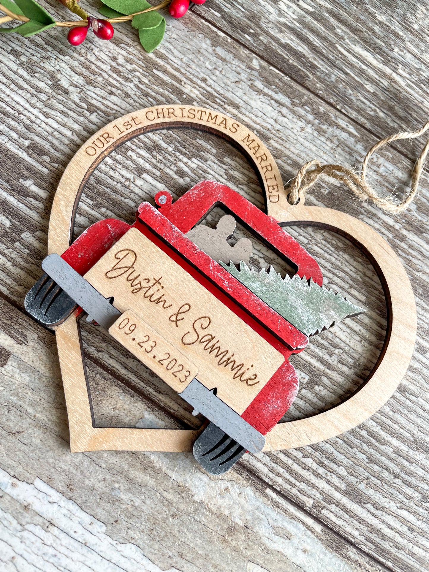 Our First Christmas Married Personalized Ornament
