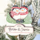 Snowman Couples Personalized Christmas  Ornament