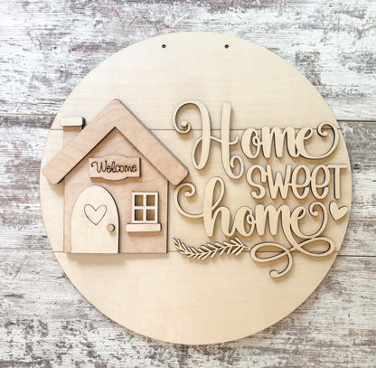 Home Sweet Home | Farmhouse Door Hanger | DIY Kit
