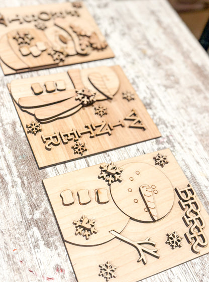 Snowman Winter Trio Signs DIY Kit