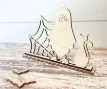 Load image into Gallery viewer, Ghost and Cat Halloween Stand Up Sign
