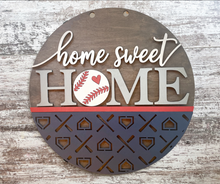 Load image into Gallery viewer, Home Sweet Home Baseball Door Hanger

