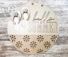 Load image into Gallery viewer, Hello Summer Flip Flops Door Hanger
