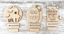Load image into Gallery viewer, Pumpkin, Frankenstein and House  Halloween Stand Up Sign
