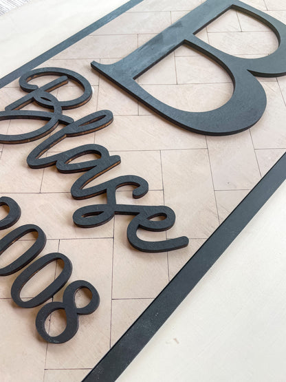 Monogrammed Personalized Door Hanger DIY Kit