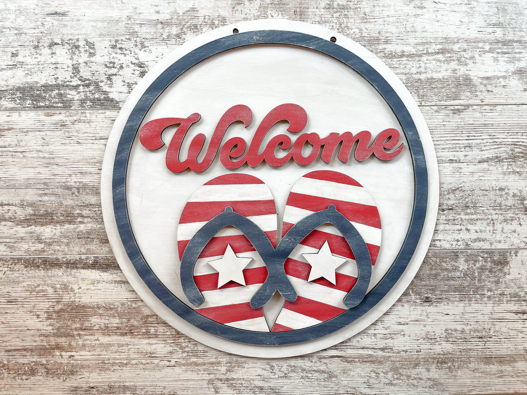 Welcome Flip Flop Door Hanger