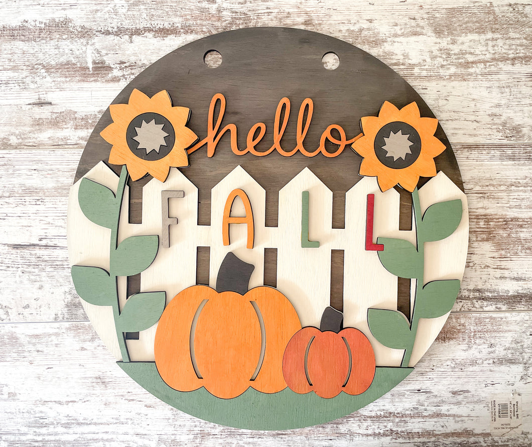 Hello Fall Fence Door Hanger