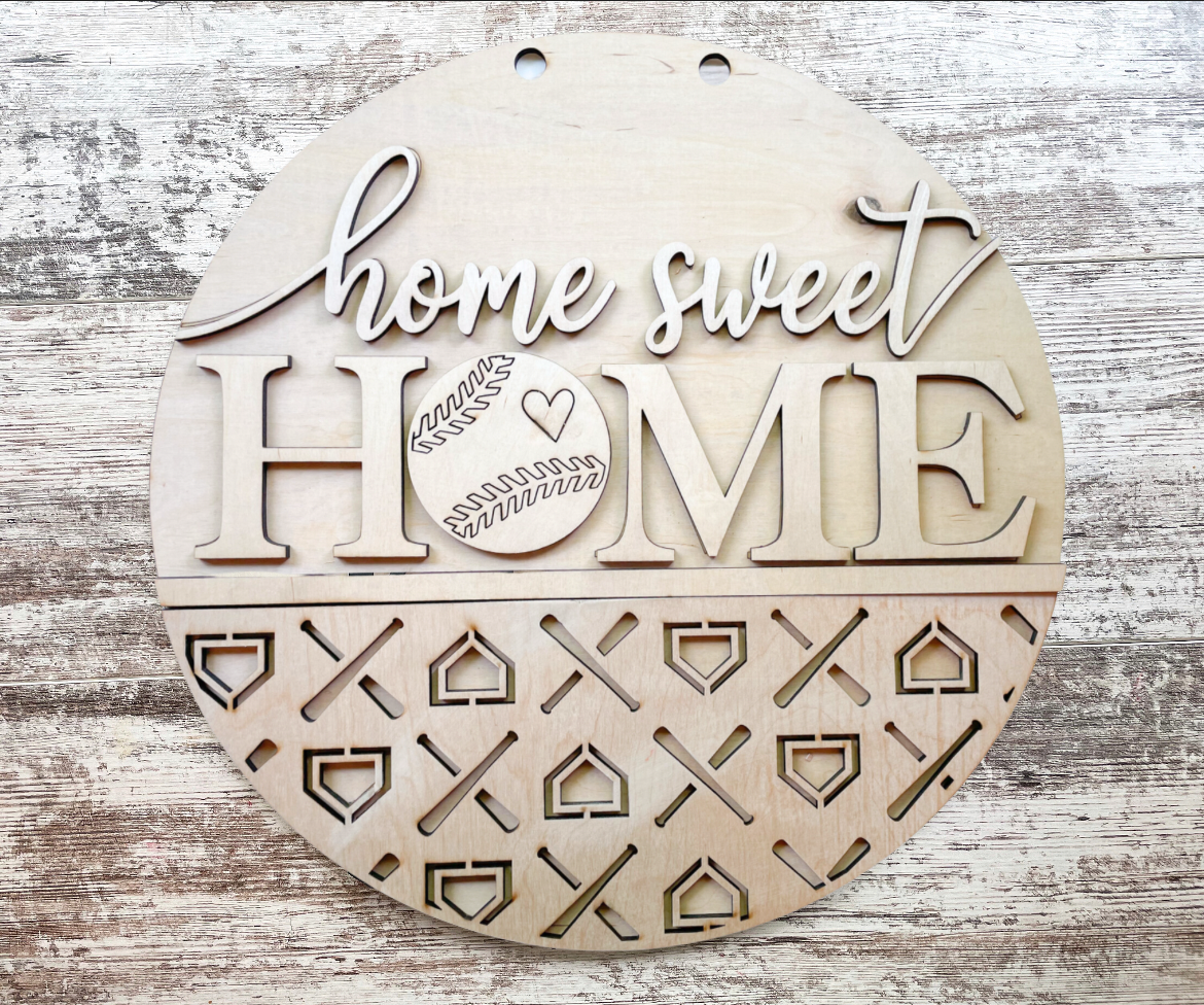 Home Sweet Home Baseball Door Hanger DIY Kit