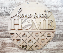 Load image into Gallery viewer, Home Sweet Home Baseball Door Hanger
